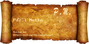 Pál Metta névjegykártya