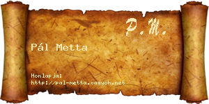 Pál Metta névjegykártya